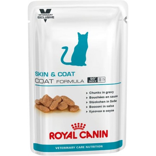 پوچ رویال کنین مخصوص گربه برای تقویت پوست ومو/ 100 گرمی/ Royal Canin SKIN & COAT